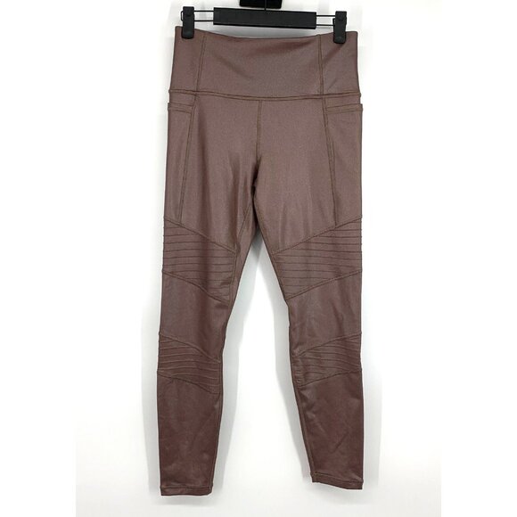 Athleta Leggings Inclination Moto Shimmer Tight Powervita High Rise - Picture 4 of 11